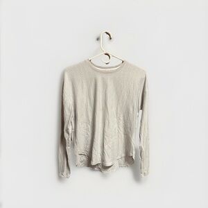 CALIA Women’s Ribbed Cream Long Sleeve Top